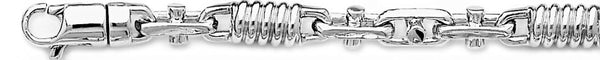 18k white gold chain, 14k white gold chain 6.9mm Corkscrew Bullet Link Bracelet