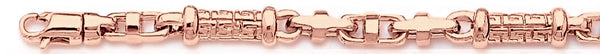 14k rose gold, 18k pink gold chain 6.3mm Greek Scroll II Chain Necklace