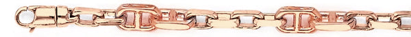 14k rose gold, 18k pink gold chain 6.6mm Castello Link Bracelet