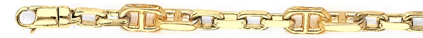 18k yellow gold chain, 14k yellow gold chain 6.6mm Castello Link Bracelet