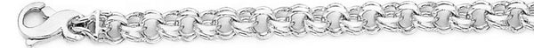 18k white gold chain, 14k white gold chain 6.1mm Double Link Bracelet